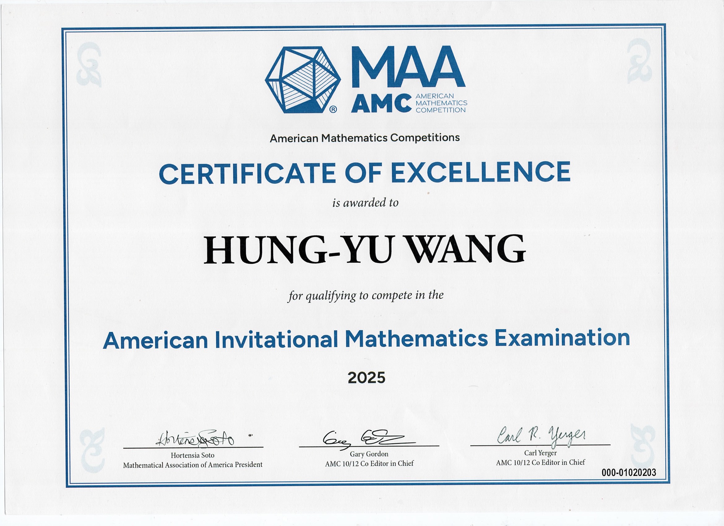 My Certificates - Eve Wang